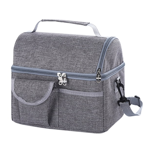 1 PC Durable Almuerzo Bolsa de asas Simple Cooler Bag Bolsa de aislamiento portátil (gris)