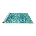 thumbnail image 2 of Ahgly Company Machine Washable Indoor Round Abstract Turquoise Blue Modern Area Rugs, 5' Round, 2 of 4