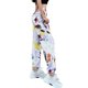 thumbnail image 5 of TRKIYQC Pantalones de Parte Inferior Cerrada para Mujer, Pantalones de Calle Elásticos de Cintura Alta con Estampado de Graffiti Blanco con Bolsillos TRKIYQC moda, 5 of 9
