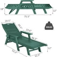 thumbnail image 3 of Nalone 2 Sets Chaise Lounge Outdoor 5-Position Adjustable, Pool HDPE Lounge Chair for Outside 400 LBS for Patio Poolside Deck Beach Backyard Green, 3 of 4