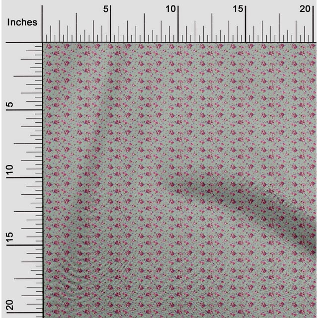 oneOone Cotton Silk Fabric Leaves & Flower Floral Printed Craft Fabric BTY 42 Inch Wide