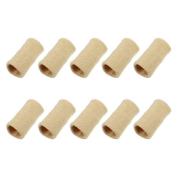 Mangas Transpirables Unique Bargains para los Dedos Soportes para Pulgares Beige 10 Piezas