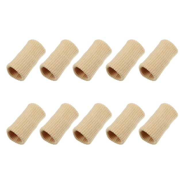 Mangas Transpirables Unique Bargains para los Dedos Soportes para Pulgares Beige 10 Piezas