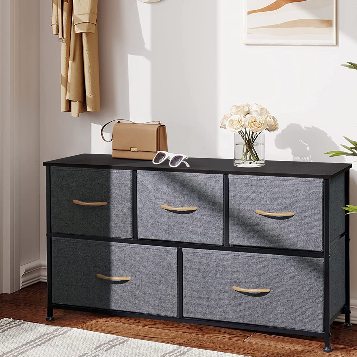 Details about   Dresser 5 Drawer Bedroom Furniture Storage Chest Organizer Closet Cabinet Home 