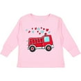 thumbnail image 3 of Inktastic Valentine Fire Truck with Hearts Boys or Girls Long Sleeve Toddler T-Shirt, 3 of 5