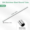 thumbnail image 3 of Tubo de acero inoxidable 304 de 400 mm en paquete de 3, tubo de acero inoxidable sin costura de 10 mm de diámetro exterior y 0.2 mm de grosor de pared para construcción/mecanizado/manualidades, 3 of 7