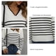thumbnail image 4 of Suéter a rayas con cuello en V para mujer suéter informal de punto de manga larga Tops holgados para citas en casa y oficina ANGGREK Otros, 4 of 7