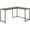 Brown-Black, variant on Pemberly Row 58" L Shaped Corner Faux Stone Top Computer Desk in Gray and Black