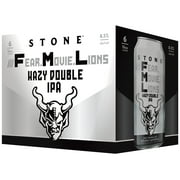 Stone ///Fear.Movie.Lions Hazy Double IPA Craft India Pale Ale Beer, 16 fl oz, 6 Pack Cans, 8.5% ABV