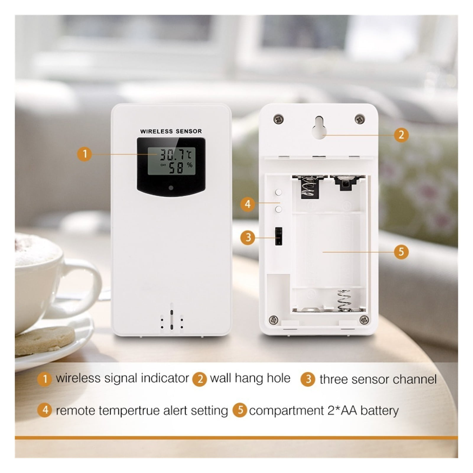 Weather Station Wireless Outdoor Temperature Humidity Sensor Accessories Match 3378/78A/88/74/79C/65/89/91/82 Indoor Receiver ,Enhanced Signal Transmission