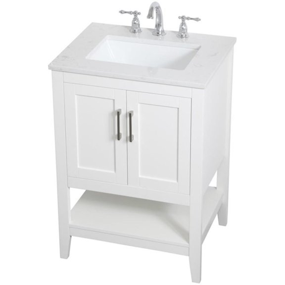 24 inch Single Bathroom Vanity in White