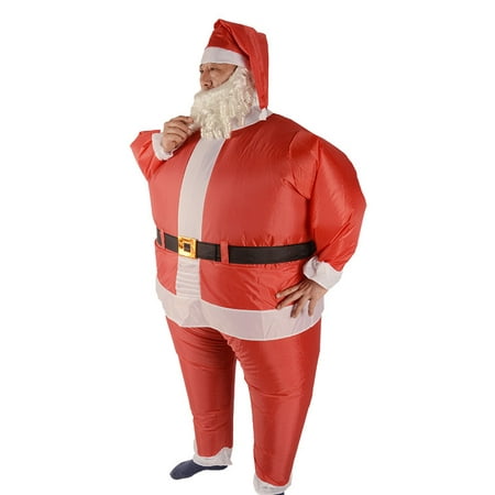 ALEKO Inflatable Santa Claus Costume With Beard and Hat