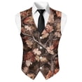 thumbnail image 5 of Yuyamidu Camo Hunting Men's Suit Vest Brown Wood Casual Waistcoat Vest for Men Size 2XL Leisure Dress Business Vests for Wedding Party Tuxedo V-neck Waistcoat with Pockets, 5 of 7