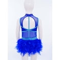 thumbnail image 3 of CHICTRY Justaucorps de Danse Ballet pour Filles Robe de Patinage Artistique Jupe Tutu à Plumes Costume de Performance sur Scène Bleu 14, 3 of 7