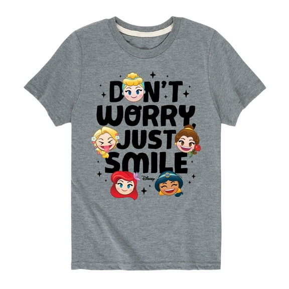Disney Emoji - Princess Don't Worry Be - Toddler And Youth Short Sleeve Graphic T-Shirt