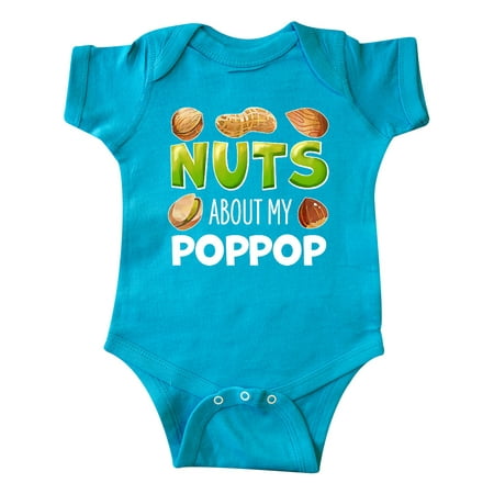 

Inktastic Nuts About My Poppop Peanut Almond Pistachio Gift Baby Boy or Baby Girl Bodysuit