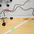 thumbnail image 4 of Uxcell Floor Cord Cover 4ft Extension Cord Hider for Floor Cable Management Wire Covers Protector 0.47" W x 0.24" H Black Wood, 4 of 5