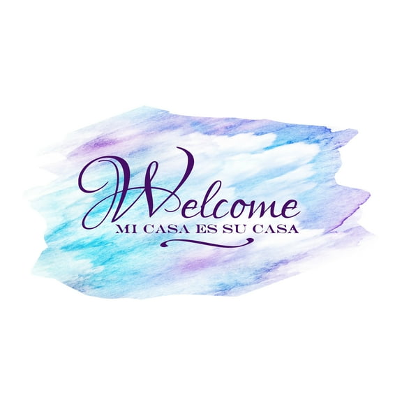 Greetings Wall Decals for Family Hallway - Famous Spanish Saying Welcome Sign DIY & Creativity Boy Girl Bedroom Wall Sticker - Size: 10 In x 6 In