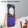 thumbnail image 6 of Dteck for Samsung Galaxy Z Flip 5 Case with Screen Protector, Hinge Protection with Ring Holder All-Inclusive Shockproof Cover for Samsung Galaxy Z Flip5 5G,Deep Purple, 6 of 7