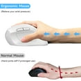 thumbnail image 7 of memzuoix Ergonomic Mouse Wireless,2.4G Optical Cordless Mice with 800/1200/1600 DPI,USB, Vertical Computer Wireless Mouse for Laptop, Mac,PC,Desktop (for Right Hand, Large),White Mouse, 7 of 7