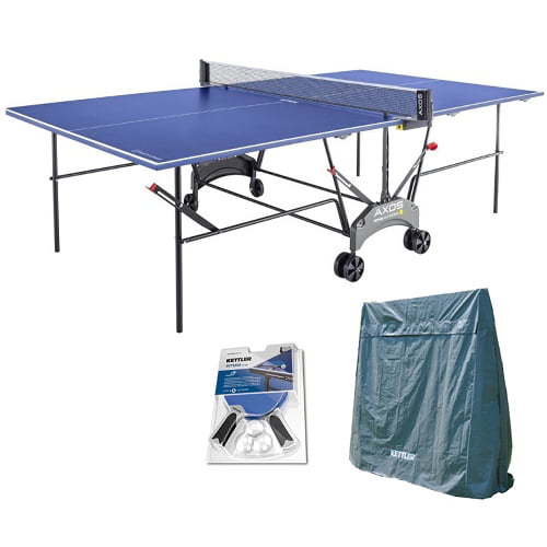 Zenuw salto Uitmaken Kettler Outdoor Table Tennis Table - Axos 1 with Outdoor Accessory Bundle:  2 Halo 5.0 Paddles, Cover, and Balls. - Walmart.com