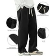 thumbnail image 4 of Mens Corduroy Casual Pants Fashion Loose Fit Wide Leg Pants Straight Sweatpants Elastic Waist Drawstring, 4 of 5