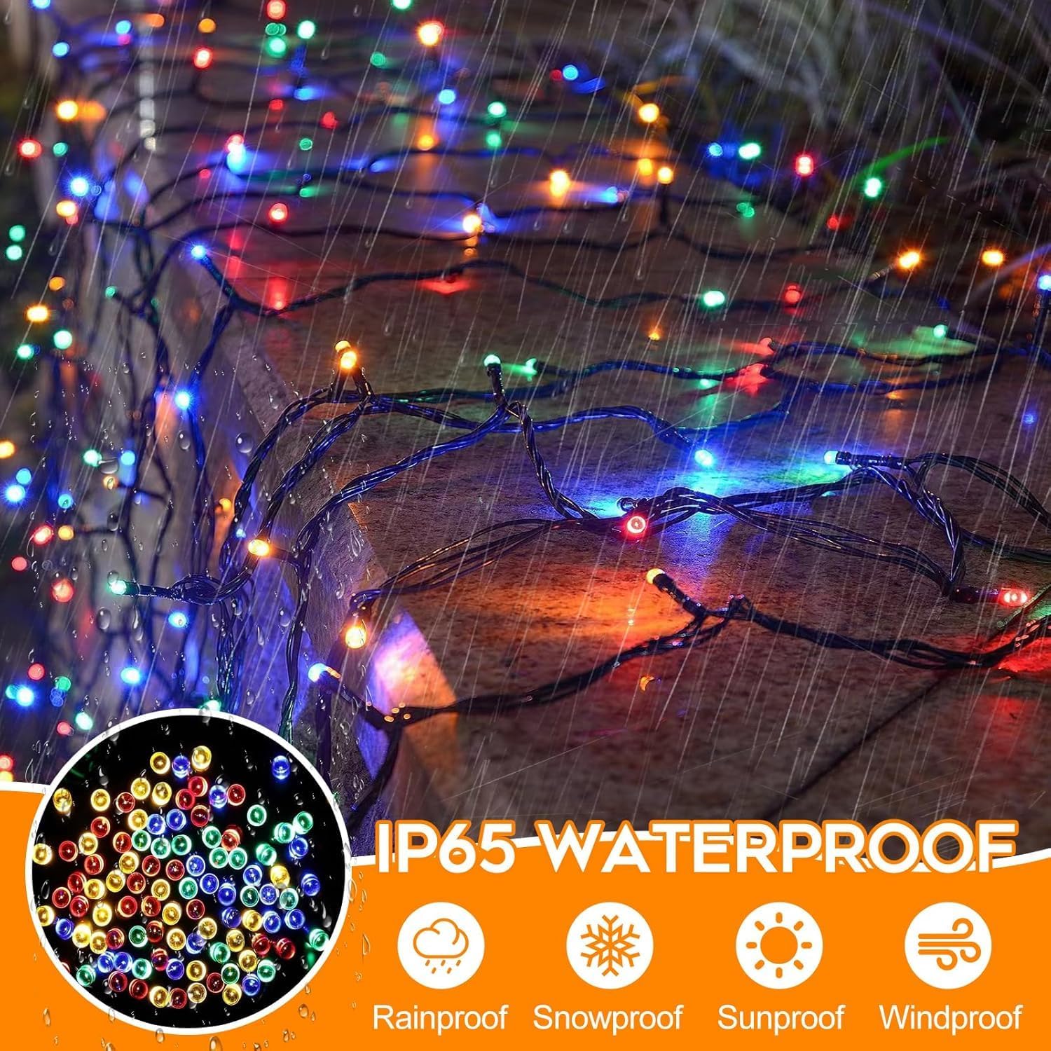 Battery Operated Christmas Lights, 33 FT 100 LED Mini String Lights with Timer and 8 Modes, Green Wire Outdoor Waterproof String Lights for Tree Xmas Indoor Holiday Party Garden Decor, Warm White