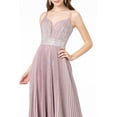thumbnail image 3 of Women's Elizabeth K Pleated Glitter Prom 2026 Dress Gl2905 Silver Size L, 3 of 4