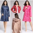 thumbnail image 2 of Chaqueta impermeable para mujer, larga, impermeable, con capucha, cortavientos, ligera, 2 of 5