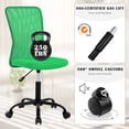 thumbnail image 4 of CL.HPAHKL Mesh Office Desk Chair Armless Computer Chair, Adjustable Rolling Task Work Swivel Chairs with Wheels, Ergonomic PC Chair for Small Spaces Home Bedroom Study, Green, 4 of 5