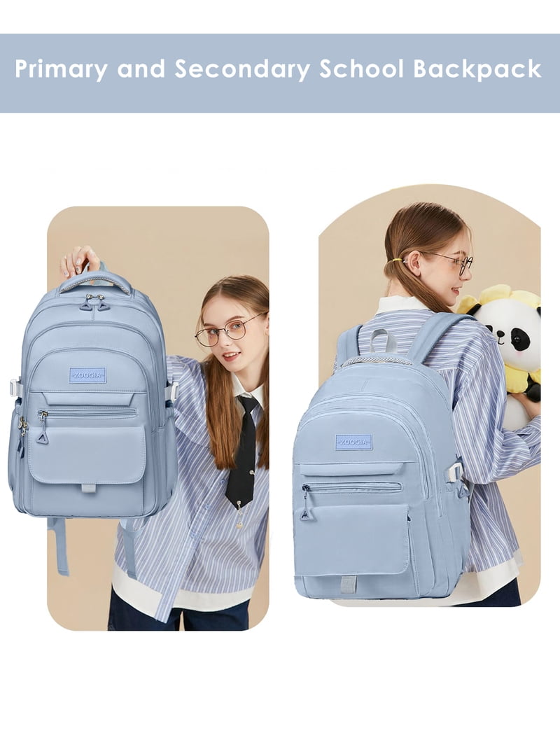 best blue laptop backpack for middle school girl Dakimoe School Backpack for College High Middle School Fashion Student bag, Cute Aesthetic Teen Bookbag for Teens Women, Blue, Girl's, Size: Small