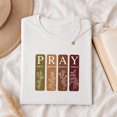 thumbnail image 4 of Jollimate Pray For It About It Around It Over It Graphic T-Shirt, Floral Christian Faith Women's Shirt, 4 of 6