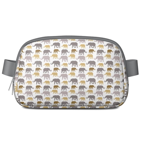 Elephant Print Belt Bag - Ethnic Tribal Pattern Design, Lightweight Hands-Free Running Waist Pack