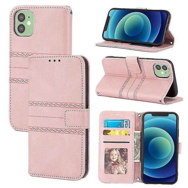 Funda de cuero PU + TPU con hebilla magnética de rayas en relieve para iPhone 11 Pro, con tapa horizontal, soporte, ranura para tarjetas, billetera, marco de fotos y correa.
