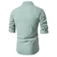 thumbnail image 4 of Blusa y camisa de manga larga con cuello alto para hombre, informal, con botones y rayas, blusa de manga larga con cuello alto, blusa para hombre, 4 of 9