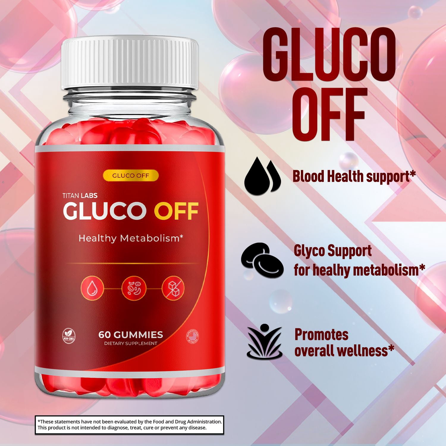 Gluco Off ACV Gummies 1000MG Advanced Formula Vitamin GlucoOff 60 Gummies