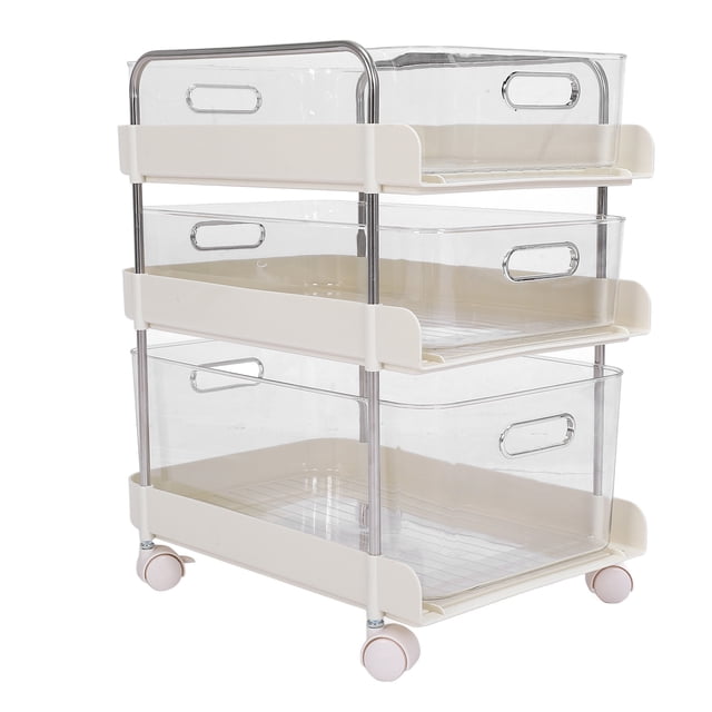 Chariot Utilitaire Roulant, Grande Capacité Chariot de Rangement pour Cosmétiques et Collations avec Roues Unité de Rangement Multifonctionnelle Amovible pour Maison Bureau