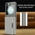 thumbnail image 2 of ELEHOLD Case for Samsung Galaxy Z Flip 5, Magnetic Leather Wallet Phone Case with Card Slots & Kickstand,Gray, 2 of 11