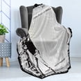 thumbnail image 4 of Baseball Soft Flannel Fleece Blanket, Hitter in Field Graphic Distressed Backdrop Fast as You Can Image Baseball Themed, Cozy Plush for Indoor and Outdoor Use, 50" x 60", Black White, by Ambesonne, 4 of 5