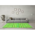 thumbnail image 3 of Ahgly Company Machine Washable Indoor Round Abstract Green Modern Area Rugs, 3' Round, 3 of 4