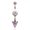 Copper/Clear/Purple, variant on Vintage Boho Stone Spear 14G Surgical Steel Belly Button Ring, Copper/Clear/Purple