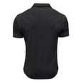 thumbnail image 3 of Mens Textured Jacquard Polo Shirt Super Stretch Short Sleeve Polo Shirts for Men Black, 3 of 6