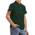 thumbnail image 2 of Langwyqu Short Sleeved Solid Color Boys Henley Blouse Children Button Tops With Pocket For 3-14 Years, 2 of 5
