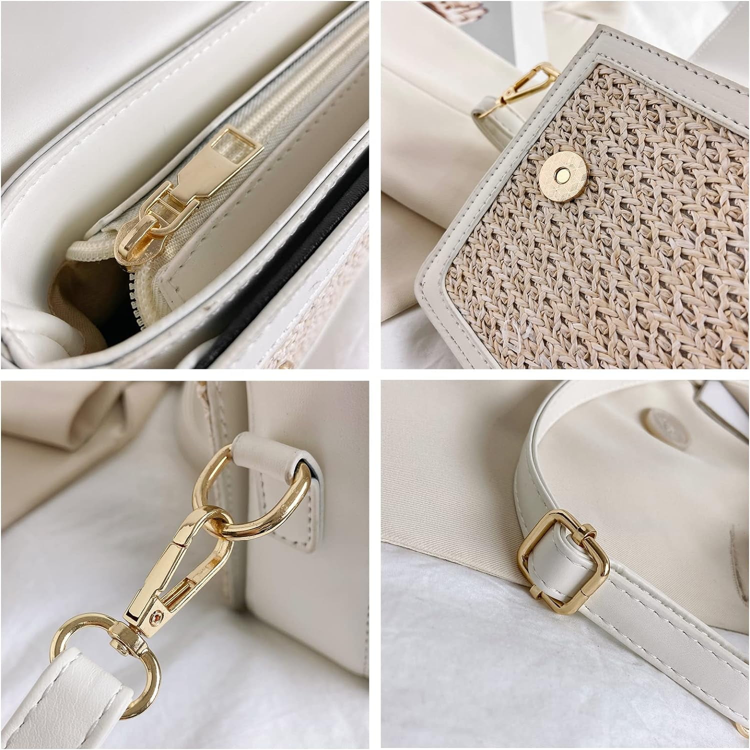 Kukuzhu Straw Crossbody Bags for Women, Summer Straw Purses and Handbags Shoulder Clutch Bag for Vacation