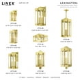 thumbnail image 3 of 27714-08 Livex Lighting Lexington - 3 Light Outdoor Wall Lantern in Art Deco Style - 8 Inches wide by 18 Inches high-Natural Brass Finish, 3 of 12