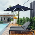 thumbnail image 2 of Costway 10' Solar LED Lighted Patio Market Umbrella Shade Tilt Adjustment Crank Navy, 2 of 10