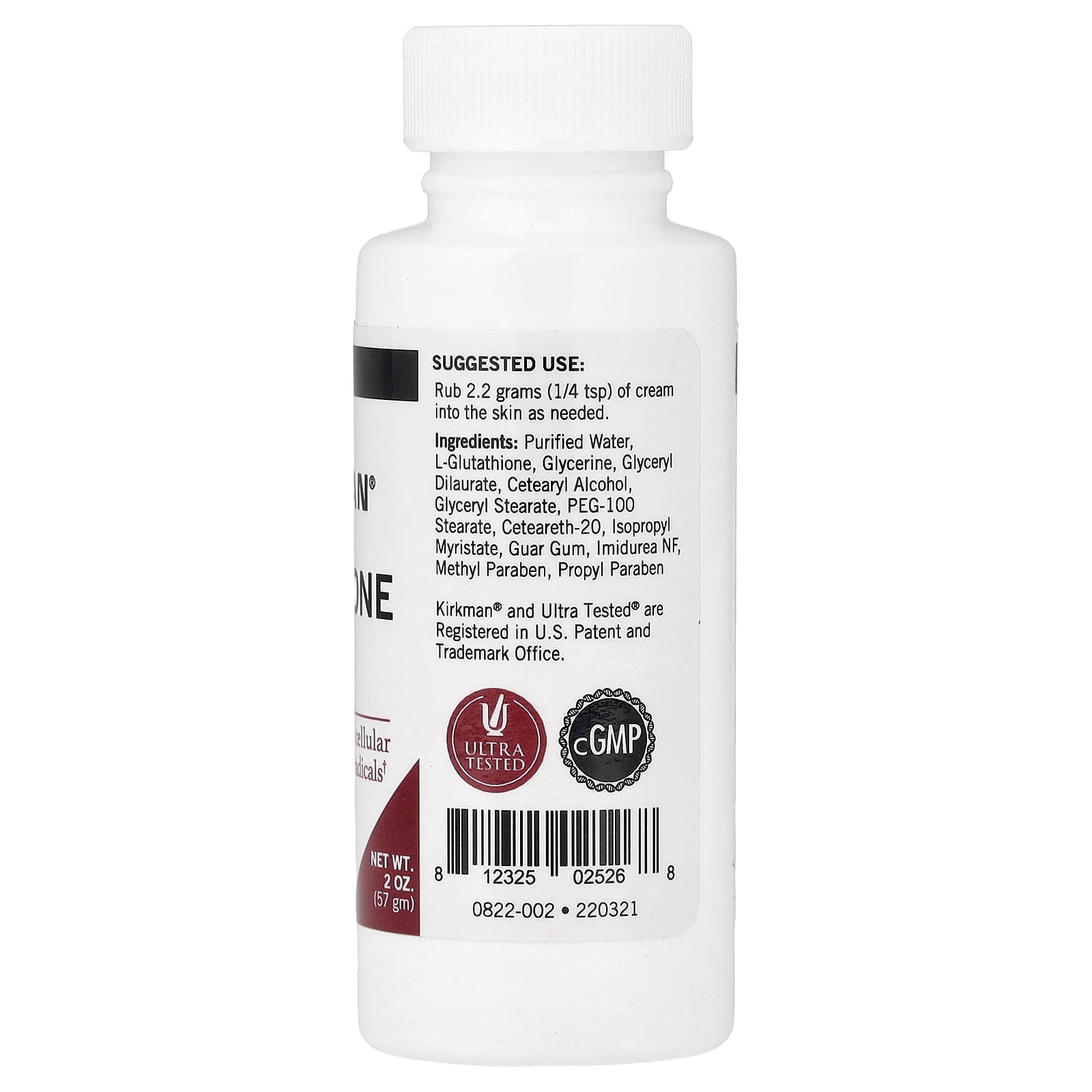 kirkman reduced l-glutathione lotion Kirkman Labs Glutathione Cream , 2 oz (57 gm)