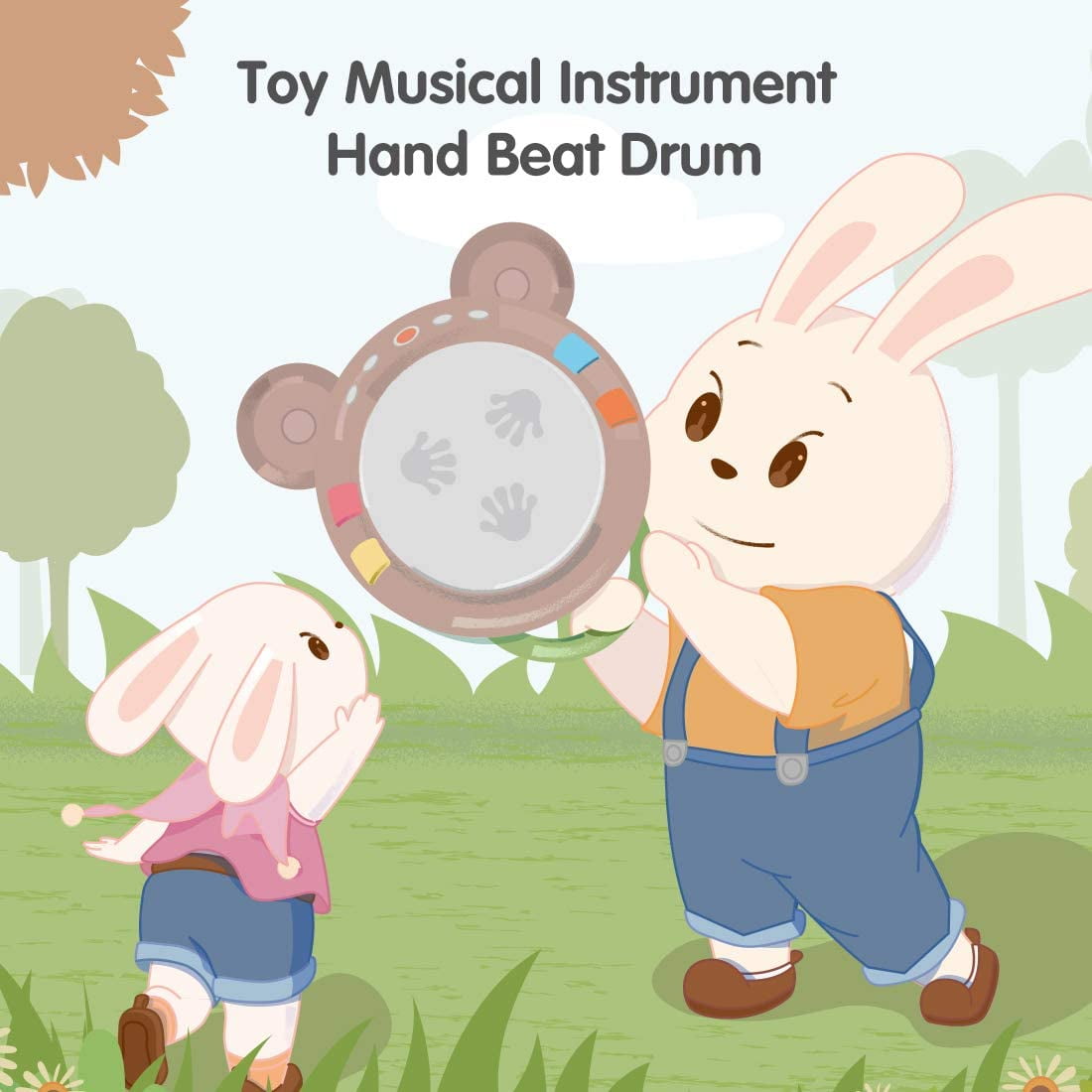 Tambour Jouet Pour Enfants Instrument De Musique Jouet Pour Enfants  Illustration Vectorielle Plane