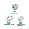 thumbnail image 3 of Uxcell 12 Pcs M3 Cable Clip Clamp 12 Pcs 3/16" Stainless Steel Thimble 12 Pcs 3/16" Aluminum Crimping Loop Sleeve, 3 of 6