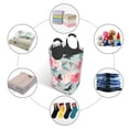 thumbnail image 3 of DouZhe 50L Rectangular Laundry Basket, Vintage Pink Roses Butterflie Prints Waterproof Foldable Laundry Hamper with Aluminum Handles, 3 of 6